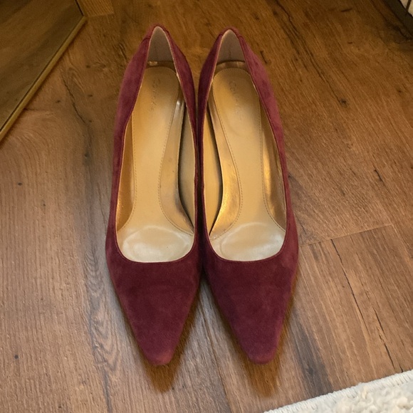 Calvin Klein Dolly Wine Rubber Bottomed Heels Size 8 - Picture 2 of 7